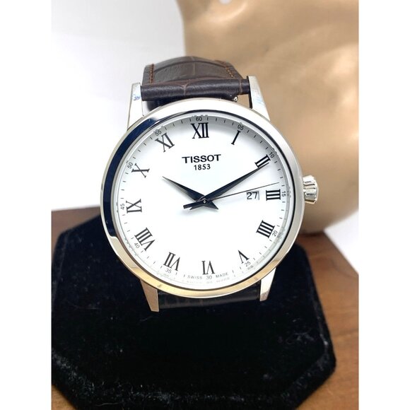 Tissot Men's Watch T1294101601300 Swiss Quartz White Dial Brown Leather 42mm - Picture 13 of 14